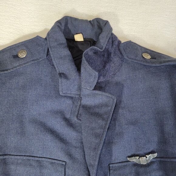 Vintage Military Coat Sz 41 Air Force Blue Dress Uniform Wool Polyester USAF AF - Picture 13 of 16